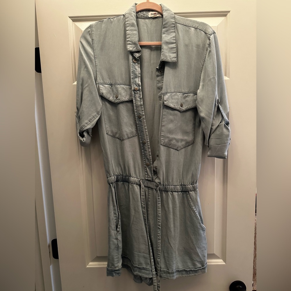 Light Blue Denim Romper